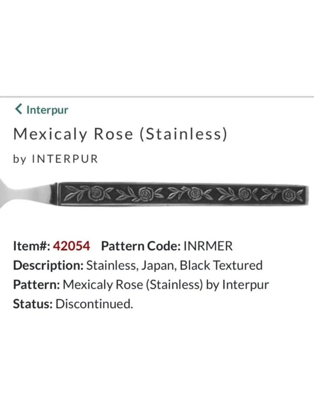 Set Of 6 Interpur Mexicaly Rose Stainless Steel Tablespoon Made In Japan